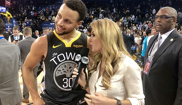 Steph Curry being interviewed