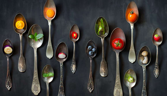 spoons with superfoods