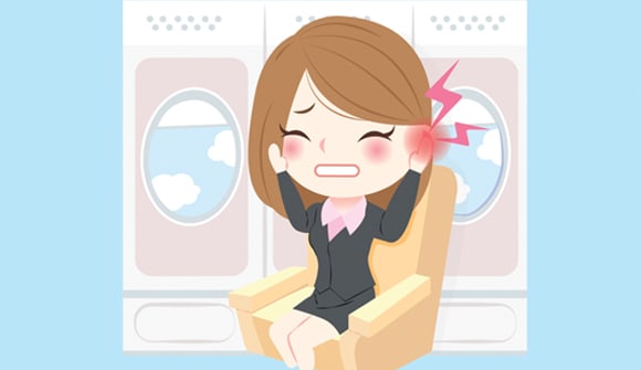 woman on flight with earache