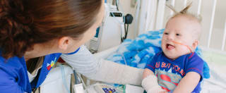 A baby recieving care at Wolfson Children's Hospital