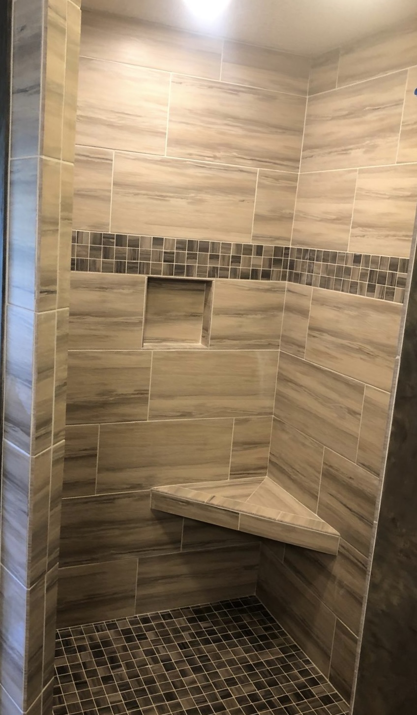 Custom Shower — Wood-Look Plank — North Carolina