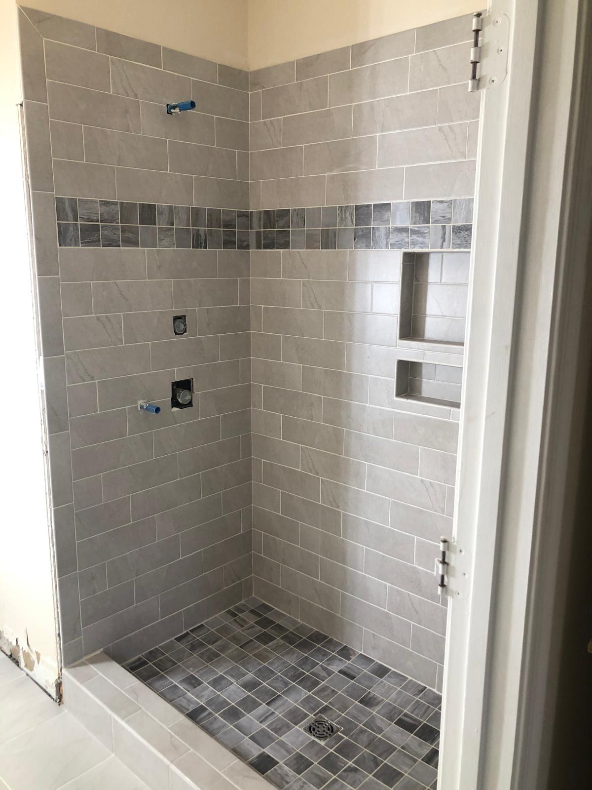 Custom Shower — Marble-Look Subway — South Carolina