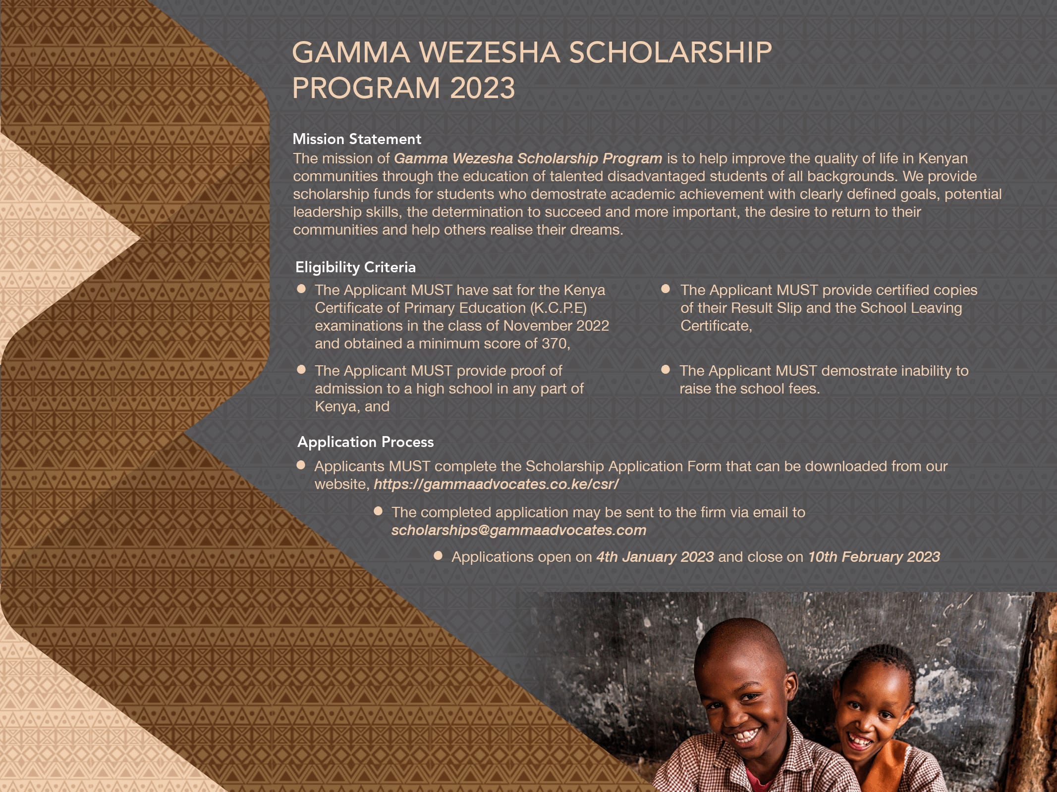 The Gamma Wezesha Scholarship 2023 featured image