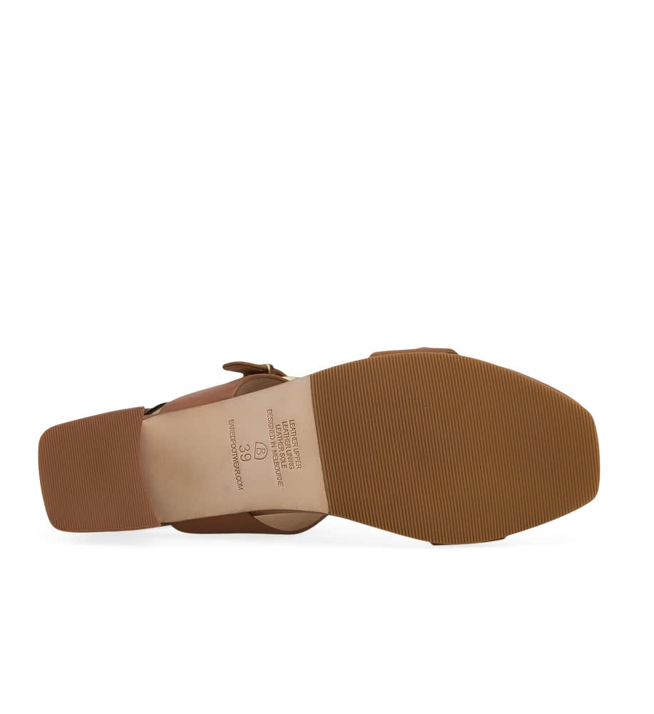 Hoopoe 2 Terracotta Leather Low Heels | Bared Footwear