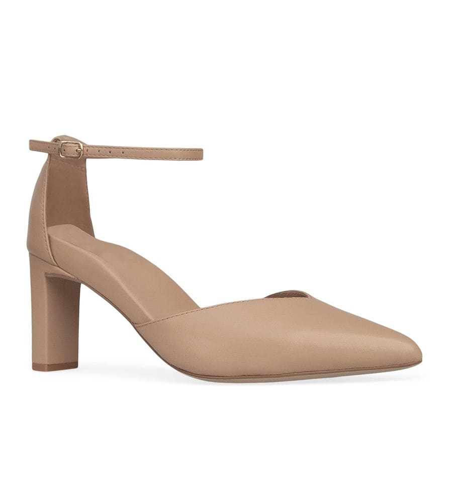 Pewee Blush Beige Leather High Heels Bared Footwear