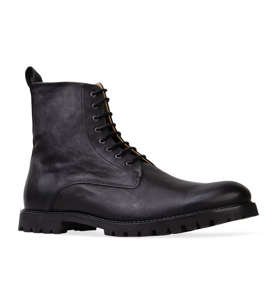 Selenium 2 Black Waxed Leather Boots | Bared Footwear