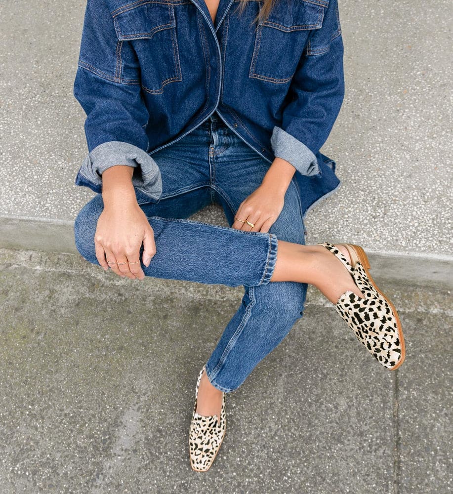 Baza Leopard Calf Hair Loafers | Bared Footwear