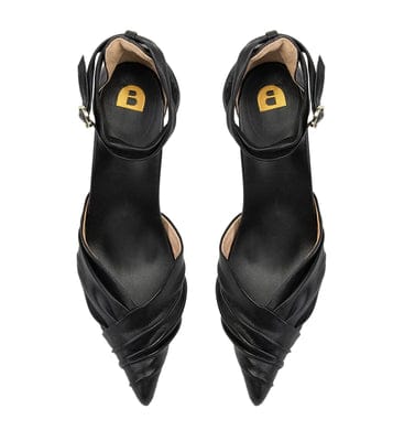 Becard Black Leather High Heels | Bared Footwear