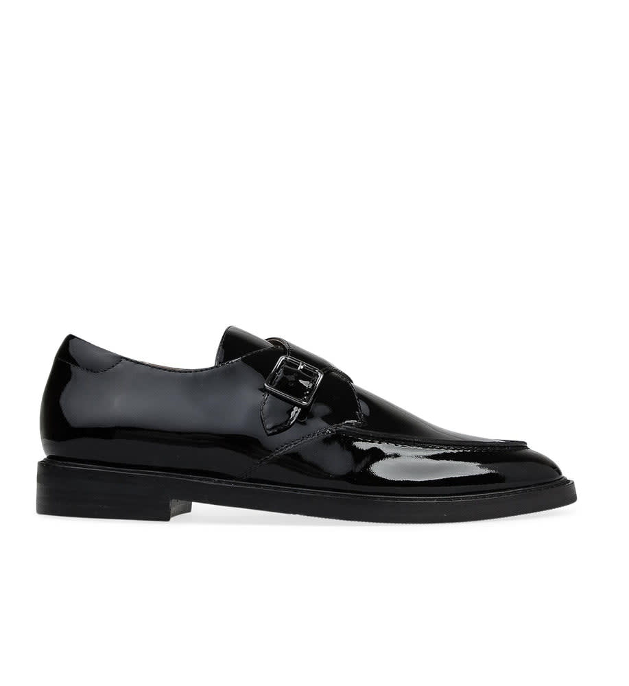 Coronet Black Patent Leather Monks | Bared Footwear