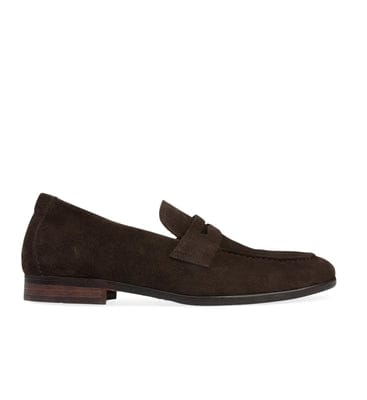 Electrum 2 Chocolate Suede Loafers | Bared Footwear