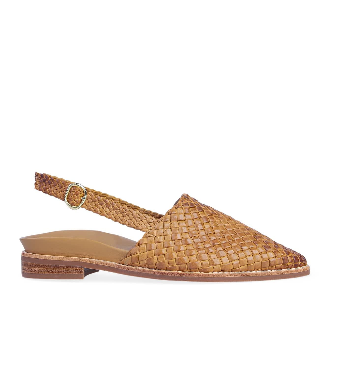 Junco Tan Leather Flat Sandals | Bared Footwear