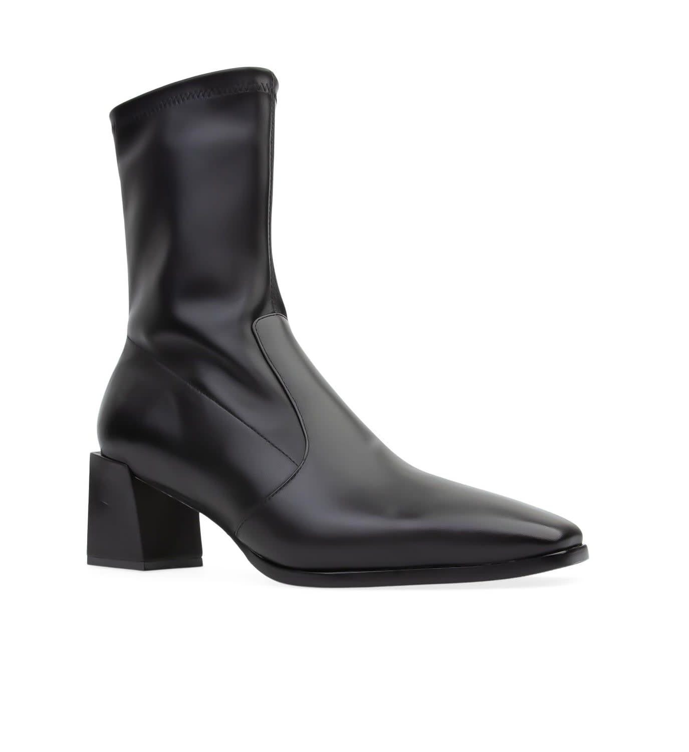 Nightingale Black Leather Heeled Boots | Bared Footwear