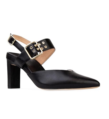 Pardalote Black Leather High Heels | Bared Footwear