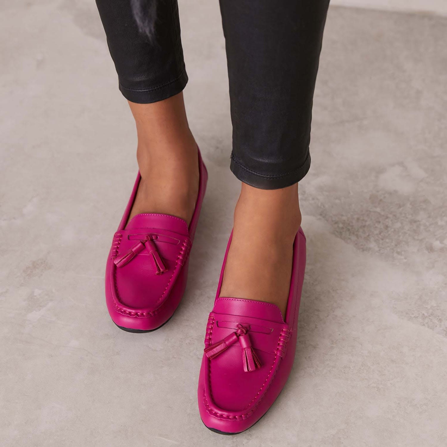 Puffin 2 Pink Leather Loafers | Bared Footwear