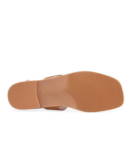 Tit 2 Chestnut Leather Flat Sandals | Bared Footwear