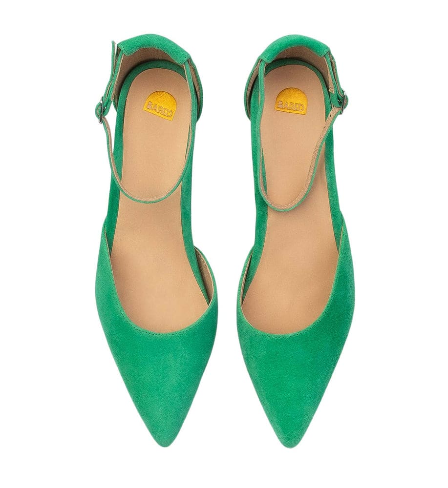 Wattle Green Suede High Heels | Bared Footwear