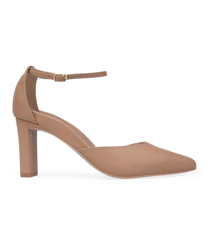 Wattle Taupe Leather High Heels | Bared Footwear