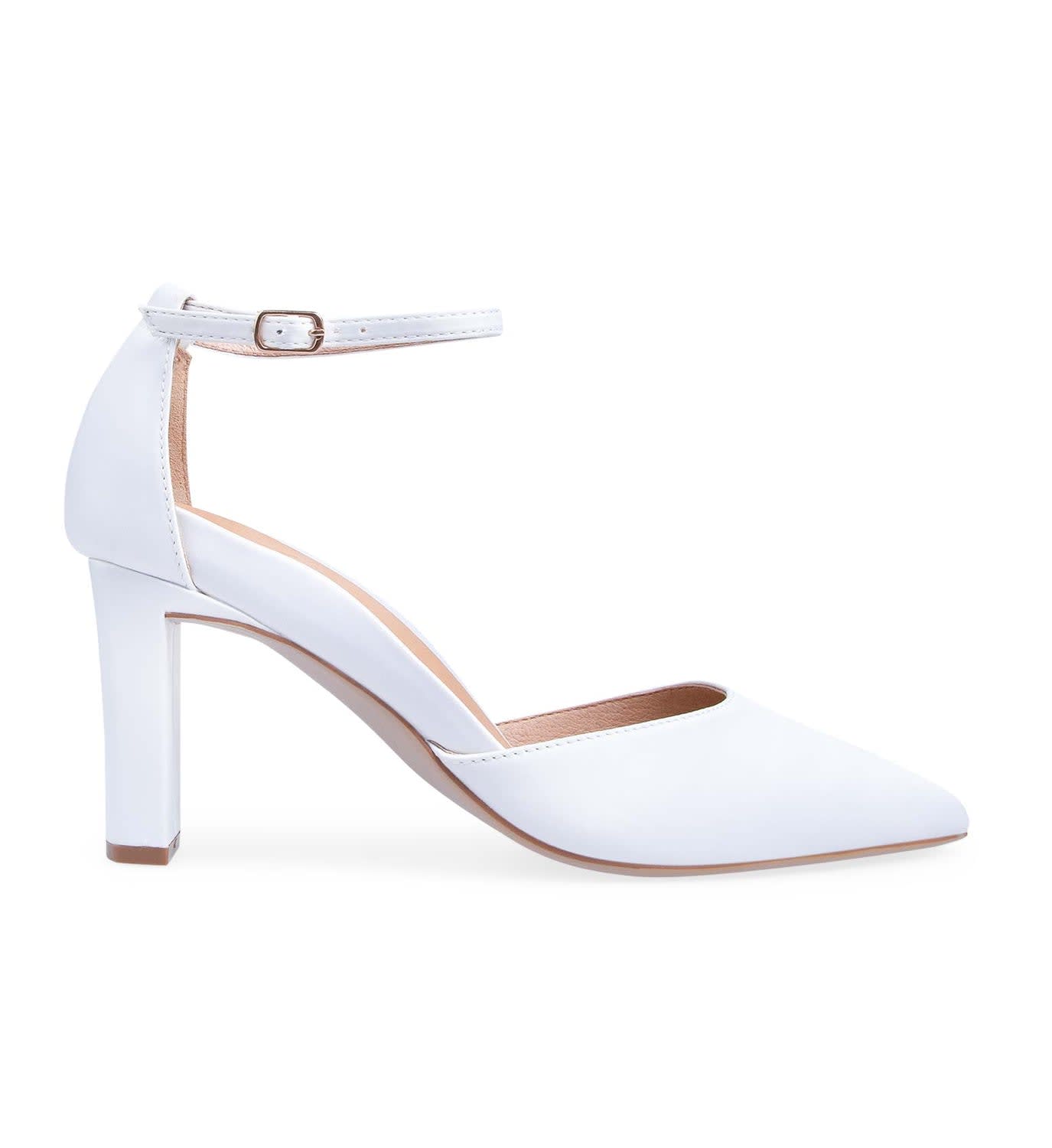 Wattle White Satin High Heels | Bared Footwear