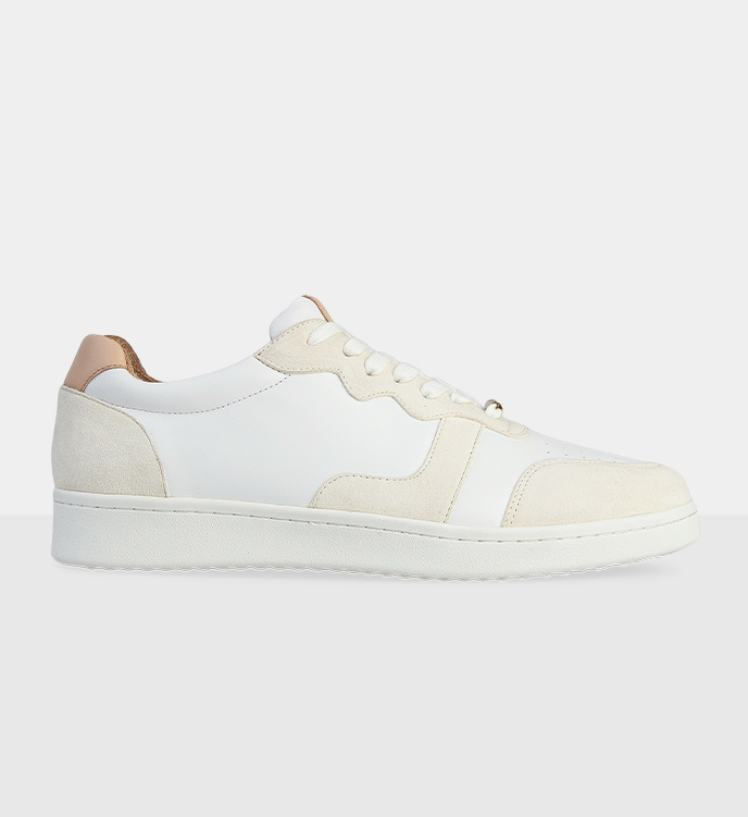 Gadwall White & Blush Leather Sneakers