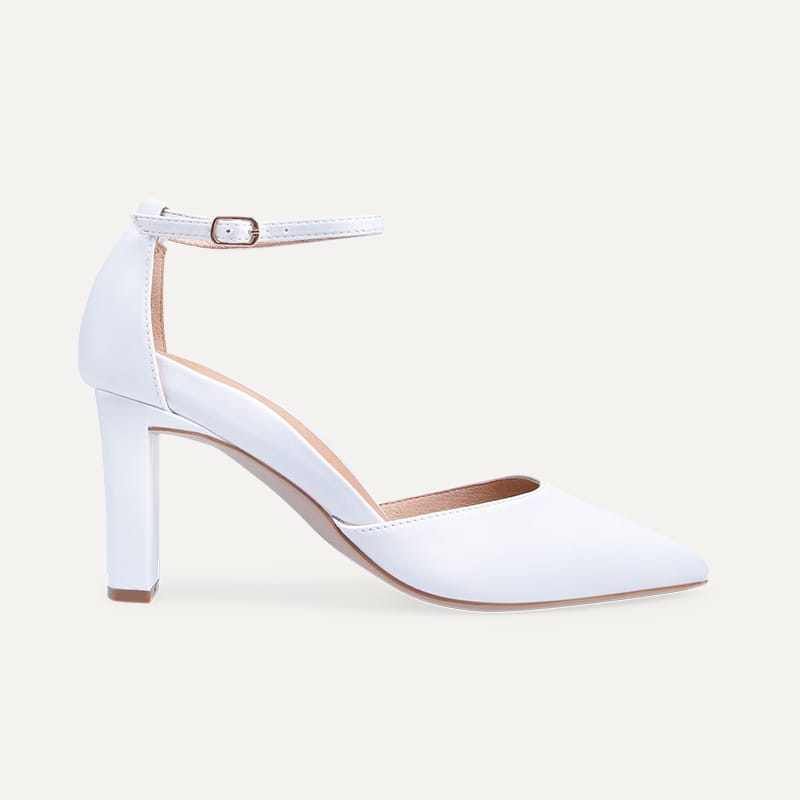 Wattle White Satin High Heels