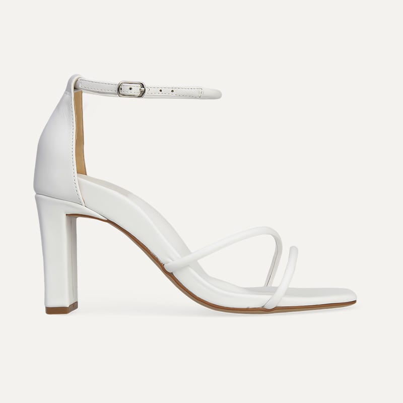 Swift White Leather High Heels