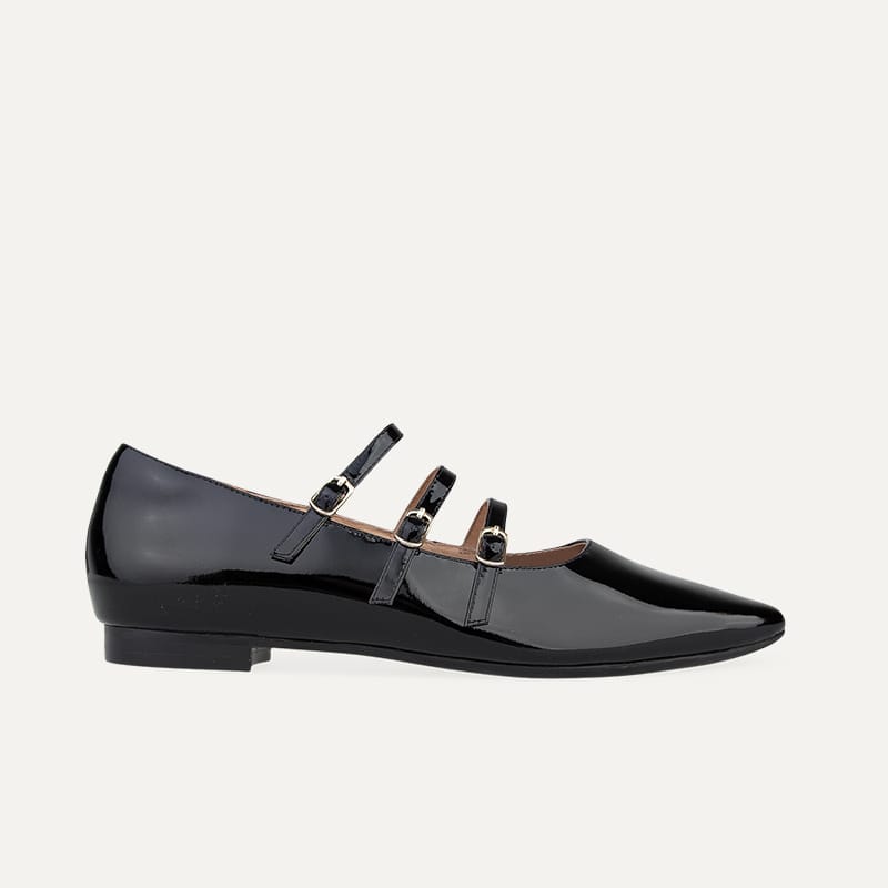 Partridge Black Patent Leather Ballet Flats