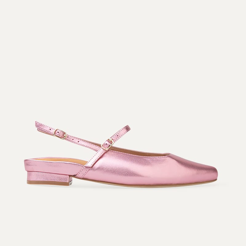 Goldeneye Metallic Pink Leather Ballet Flats