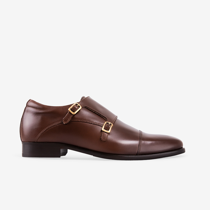 Vanadium Chocolate Leather Double Monks