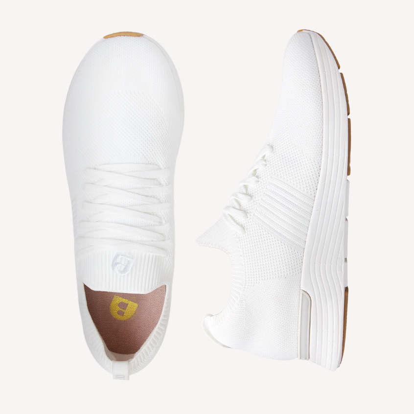 Jinzo White Knit Sneakers