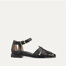 Elepaio Black Leather Sandals