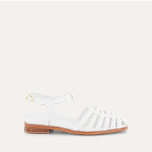 Mejiro White Leather Sandals