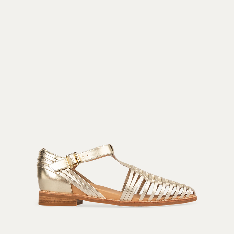 Honeyguide Gold Leather Sandals