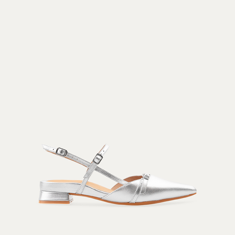 Firecrown 2 Silver Leather Flats