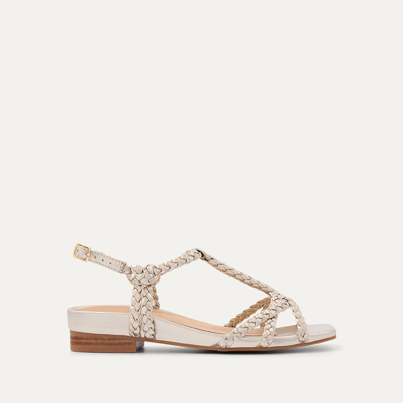 Akialoa Silver Leather Sandals