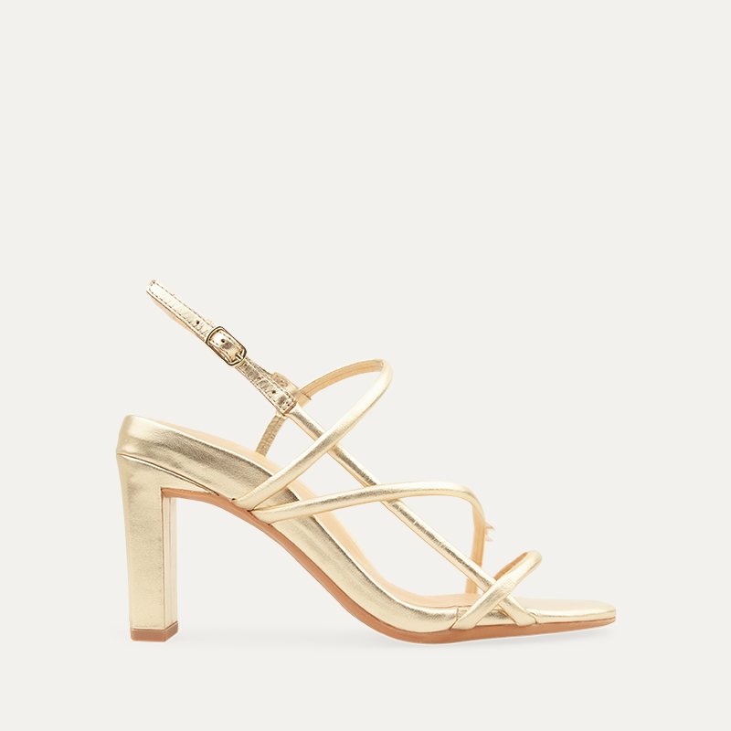 Godwit Gold Leather High Heels