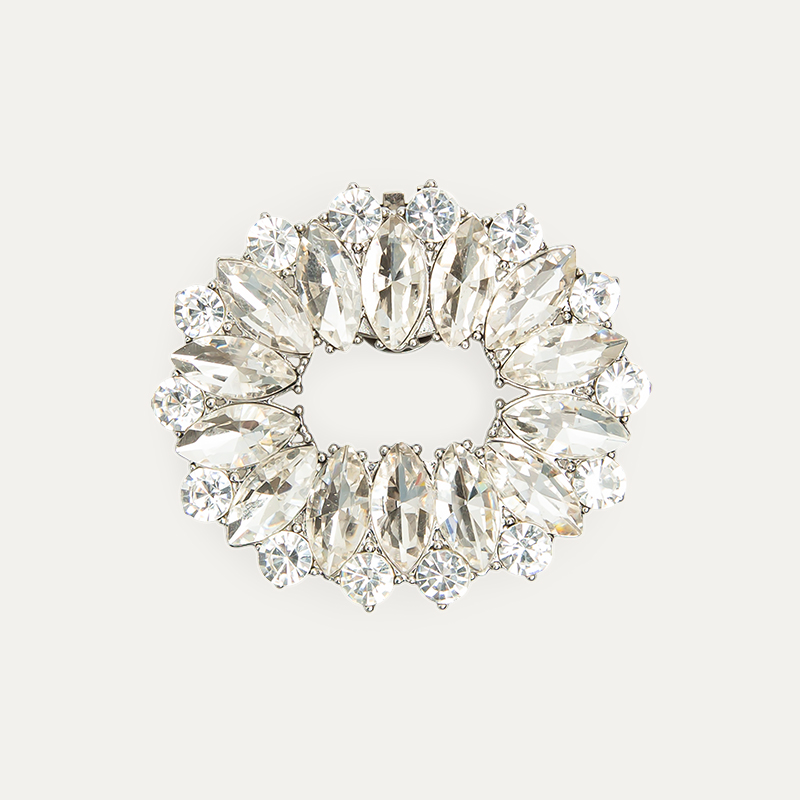 Bridal Shoe Clip Crystal & Silver