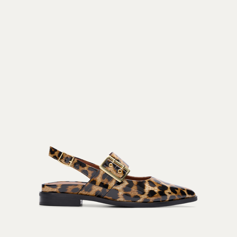 Sunbeam Leopard Patent Leather Flats