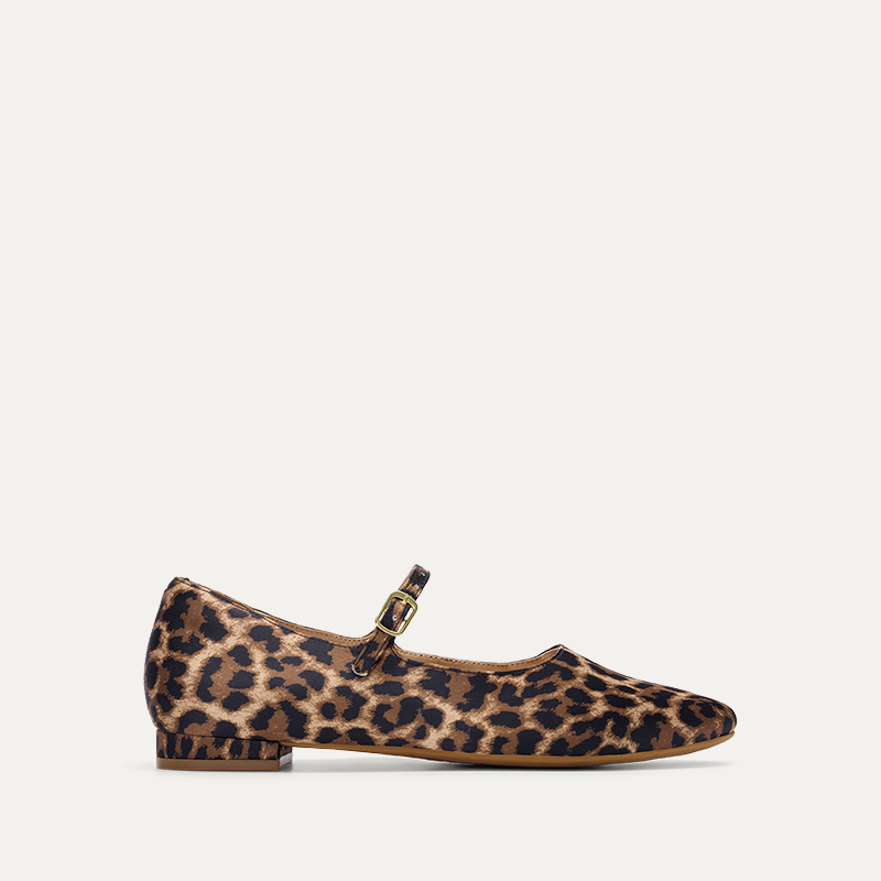 Palmchat Leopard Print Satin Ballet Flats