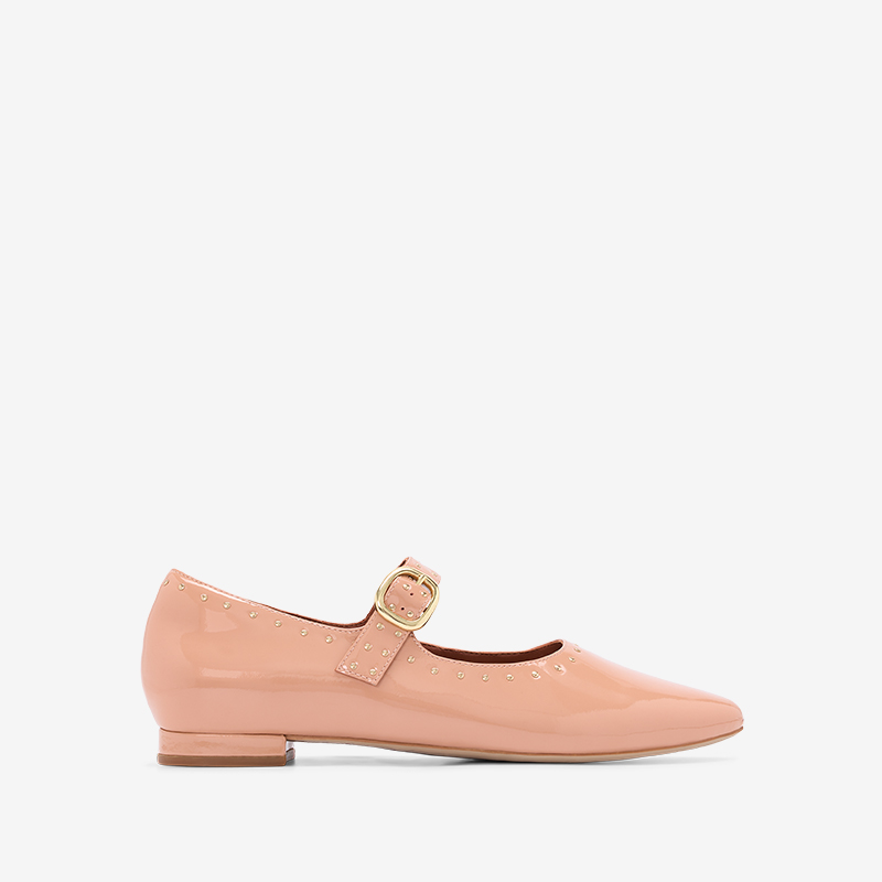 Tyto Blush Patent Leather & Hardware Ballet Flats