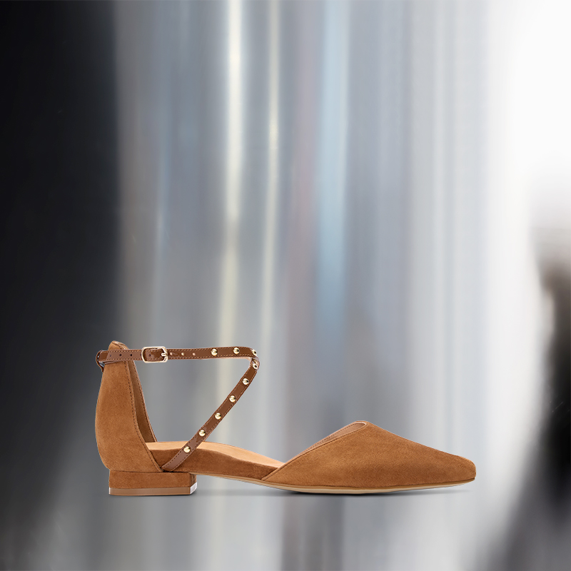 Grackle Cinnamon Tan Suede Flats