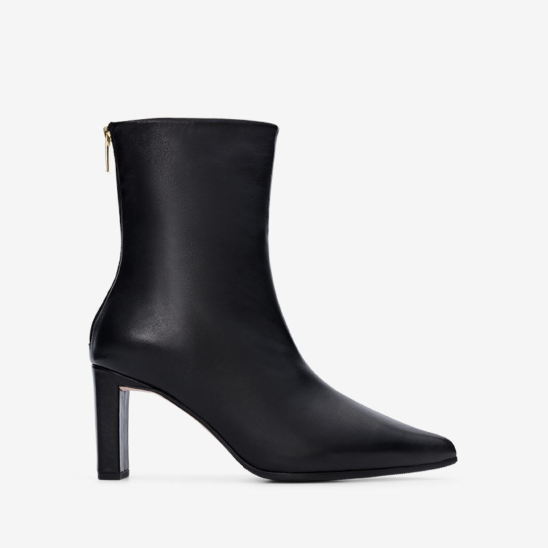 Mino  Black Leather Heeled Boots