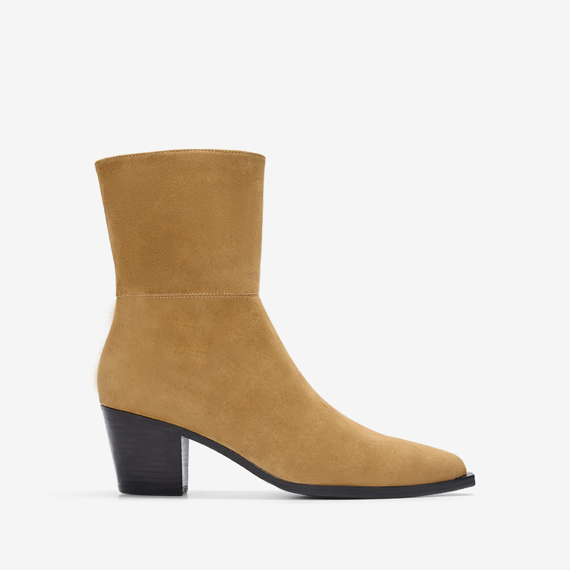 Pica Camel Suede Heeled Boots