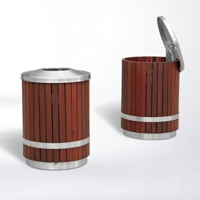 Bronte Litter Bin Single Hinge Lid Detail