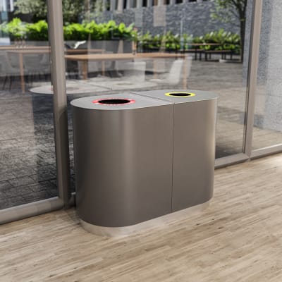 Fremantle Double Litter Bin - Charcoal