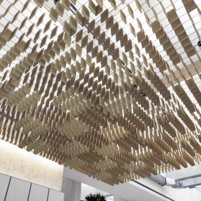 Mesh Baffles Checkered Ivory Greige 3 Mesh Baffles Checkered Ivory Greige 3