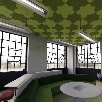 Plain Tile Jigsaw Olive and Grass