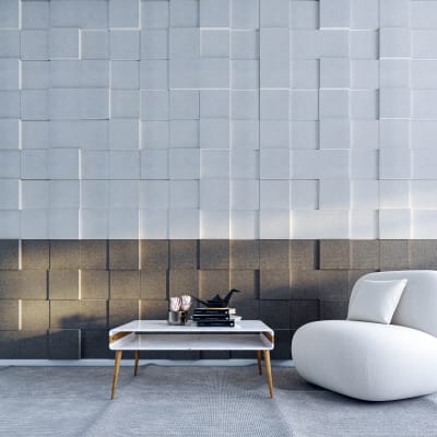 Box Tile Square - Pairing in Parchment and Storm