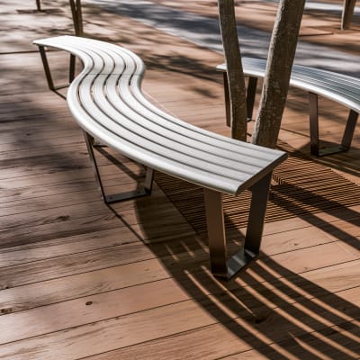 AF Curved Bench Anodised PC Charcoal