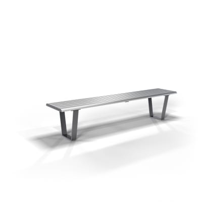 Avenue Form Straight Bench Anodised Batten PC Charcoal Frame