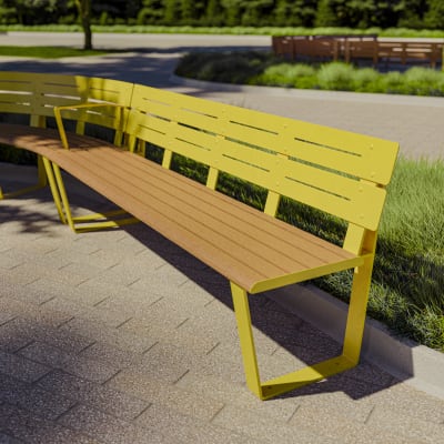 AF Straight Seat Alugrain Battens Golden Gum PC Moonlight
